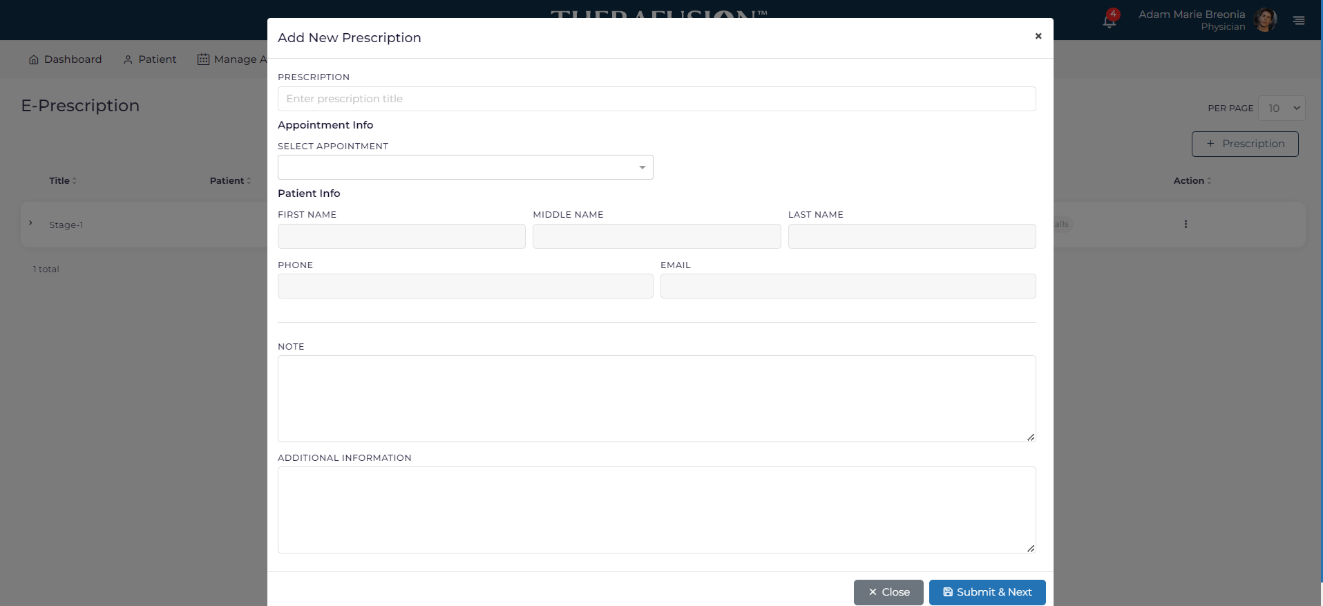 E-Prescription Management